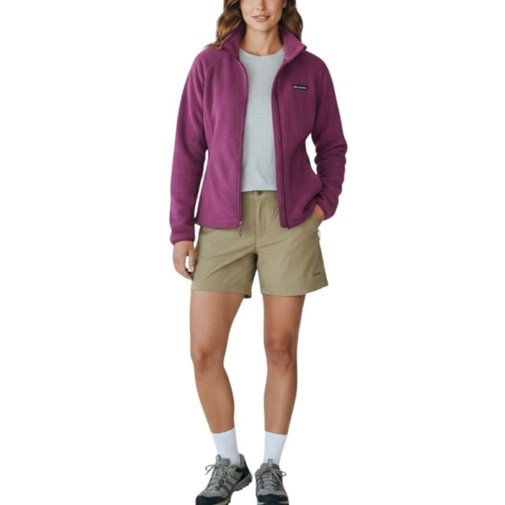 COLUMBIA Pile Fleece Jacket Women XL Purple Full Zip Gorpcore Outdoor Travel Y2K
